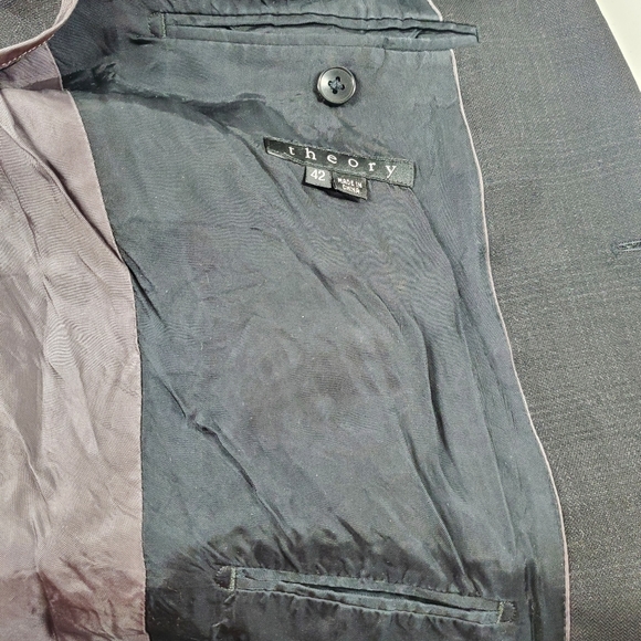 Theory Black Virgin Wool Blazer Suit Jacket - Picture 7 of 10